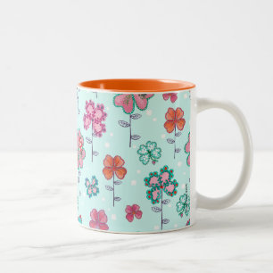 Cute Lucky Clover Floral Blue   MOK