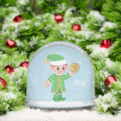 Cute Lucky Elf Holding a Gold Coin Snow Globe (Noël)