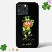 Cute Lucky Green Gnome op Black Case-Mate iPhone Case