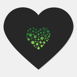 Cute Lucky Heart Shamrock Happy St Patricks Day Hart Sticker