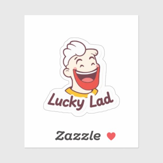 Cute Lucky Lad Irish Sticker (Vel)