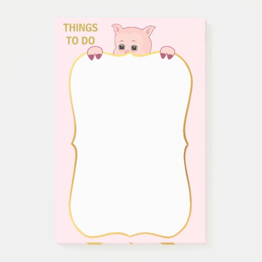 Cute Lucky Pig en Dingen om te doen Post-it® Notes (Voorkant)
