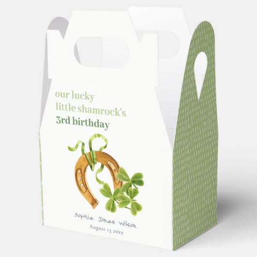 Cute Lucky Shamrock St Patrick's Day Kinderen Birt Bedankdoosjes (Geopend)