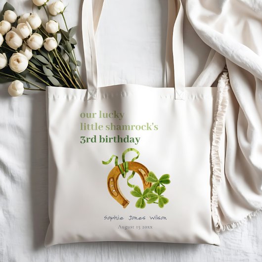 Cute Lucky Shamrock St Patrick's Day Kinderen Birt Tote Bag