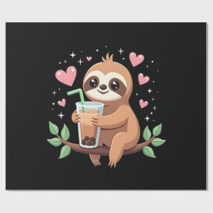 Cute Luiaard Boba Bubble Melk Thee Kawaii Vrouwen  Cadeaupapier