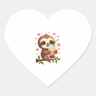 Cute Luiaard Boba Bubble Melk Thee Kawaii Vrouwen  Hart Sticker