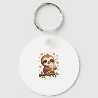 Cute Luiaard Boba Bubble Melk Thee Kawaii Vrouwen  Sleutelhanger