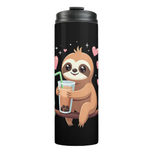 Cute Luiaard Boba Bubble Melk Thee Kawaii Vrouwen Thermosbeker