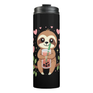 Cute Luiaard Boba Bubble Melk Thee Kawaii Vrouwen  Thermosbeker