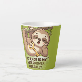 Cute Luiaard Geduld Is Mijn Superkracht Koffiemok) Latte Mok