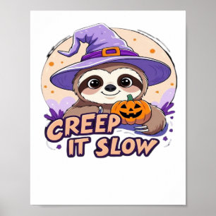 Cute Luiaard Halloween Shirt � Grappige Kruip Het  Poster