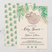 Cute Luiaard Jungle Baby Shower Kaart (Voorkant / Achterkant)