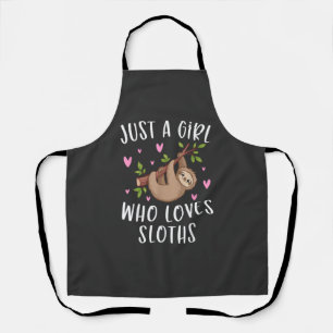 Cute Luiaard Shirt voor Meisjes Gewoon Een Meisje Schort