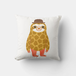 Cute Luiaard Worpkussen Bruine Bolhoed Giraffe S Kussen