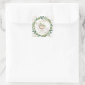 Cute Luiaards Eucalyptus Krans Baby Shower Vierkante Sticker (Tas)