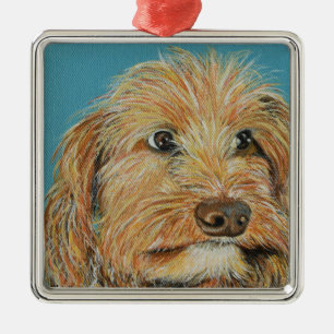 Cute Lulu Dog Painting Metalen Ornament