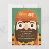 Cute Lumberjack Beard Boy Birthday Party nodigt ui Kaart (Voorkant)