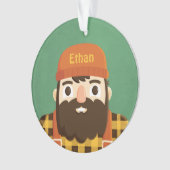 Cute Lumberjack Beard Boy Personalized Ornament (voorkant)