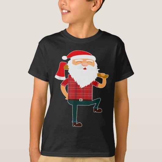 Cute Lumberjack Santa Funny Ugly Christmas Axe Hat T-shirt (Voorkant)
