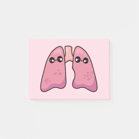 Cute Lungs - Human Biology Post-it® Notes (Voorkant)