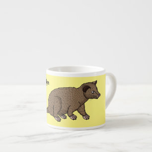 Cute luwak civet cartoon espresso kop
