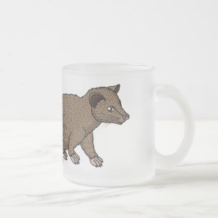 Cute luwak civet cartoon matglas koffiemok