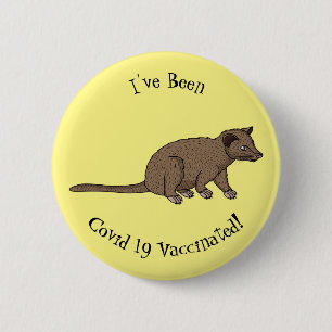Cute luwak civet cartoon ronde button 5,7 cm