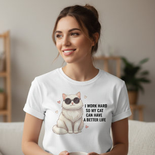 Cute luxe kat-moeder T-shirt voor vrouwen