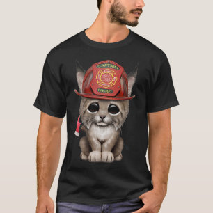 Cute Lynx Cub Firefighter Classic TShirt