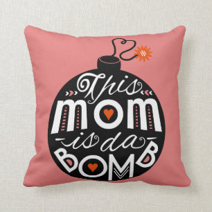 Cute Ma da Bomb Modern Typography Moederdag Kussen