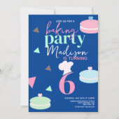Cute Macaron Confetti Invitation de fête d'anniver (Devant)