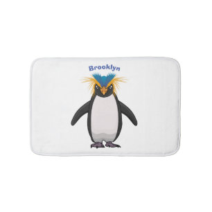 Cute macaroni penguin cartoon badmat