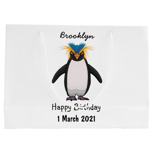 Cute macaroni penguin cartoon groot cadeauzakje (Achterkant)