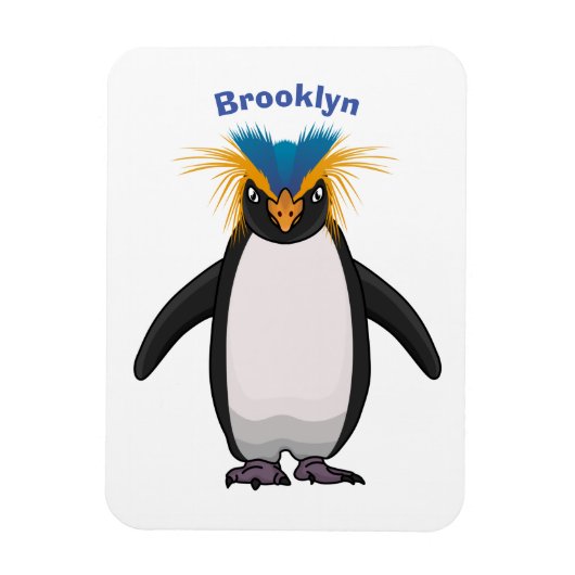 Cute macaroni penguin cartoon magneet (Verticaal)