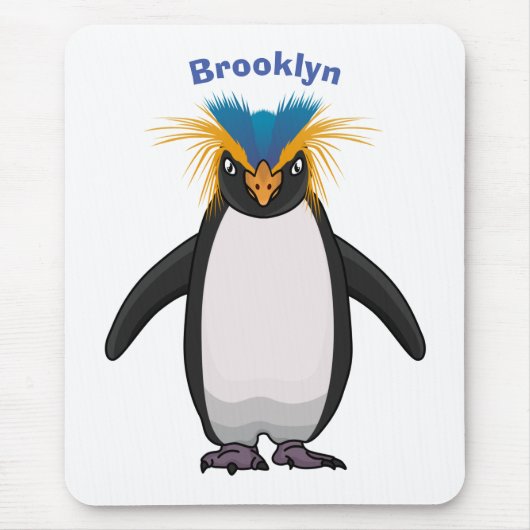 Cute macaroni penguin cartoon muismat (Voorkant)