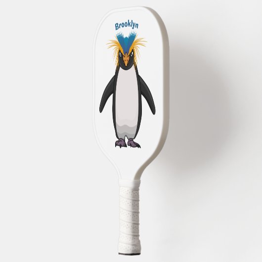 Cute macaroni penguin cartoon pickleball paddle (Links)