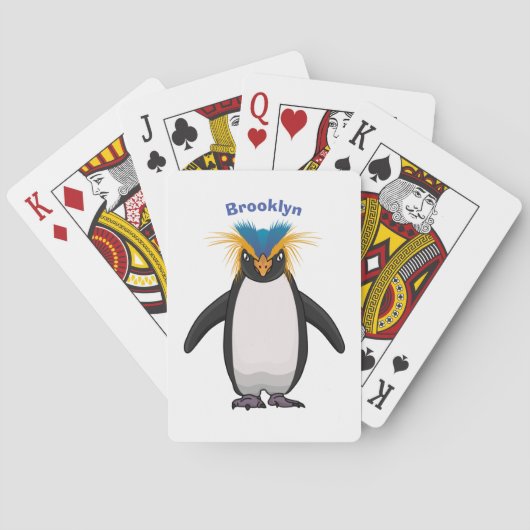 Cute macaroni penguin cartoon pokerkaarten (Achterkant)
