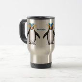 Cute macaroni penguin cartoon reisbeker (Voorkant links)