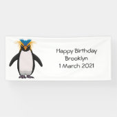 Cute macaroni penguin cartoon spandoek (Horizontaal)