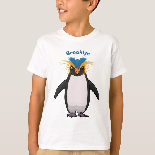 Cute macaroni penguin cartoon t-shirt (Voorkant)
