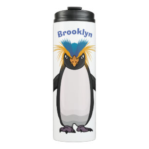 Cute macaroni penguin cartoon thermosbeker