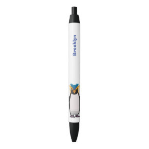 Cute macaroni penguin cartoon zwarte inkt pen