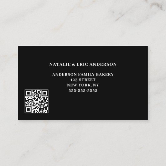 Cute Macarons Bakery QR Code Carte de visite (Dos)