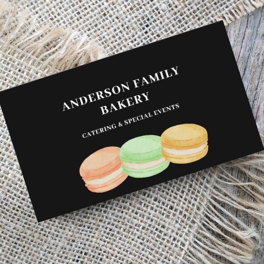 Cute Macarons Carte de visite de boulangerie