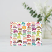 Cute Macarons Pattern Briefkaart (Staand voorkant)