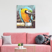CUTE MACAW CANVAS AFDRUK (Insitu (Woonkamer))