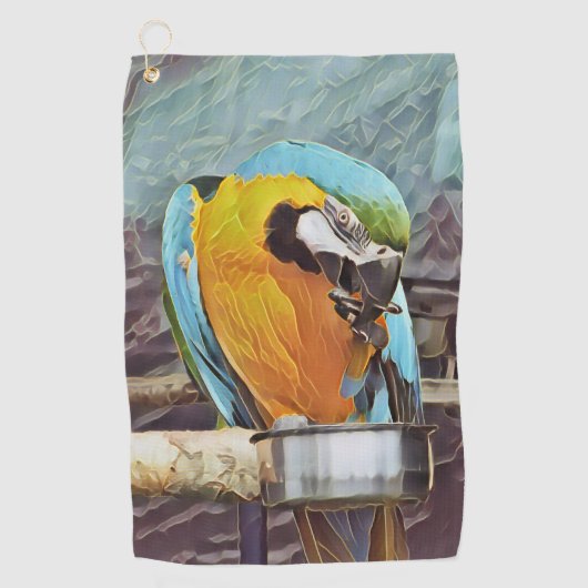 CUTE MACAW GOLFHANDDOEK (Voorkant)