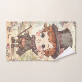 Cute Mad Hatter Whimsical Wonderland Woodland Art (Serviette à main)