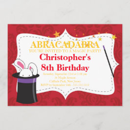 Cute Magic Birthday Party Invitations Kaart