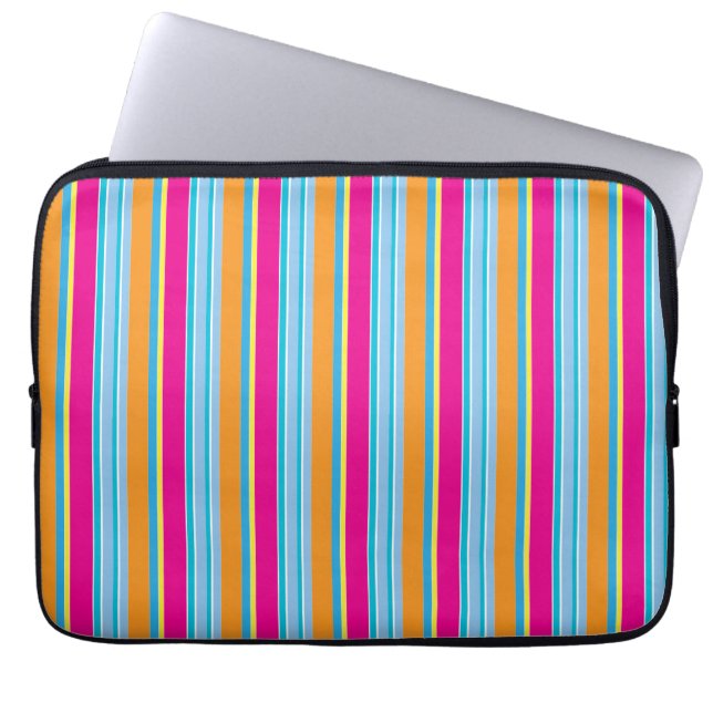 Cute magic colorful stripes laptop sleeve (Voorkant)